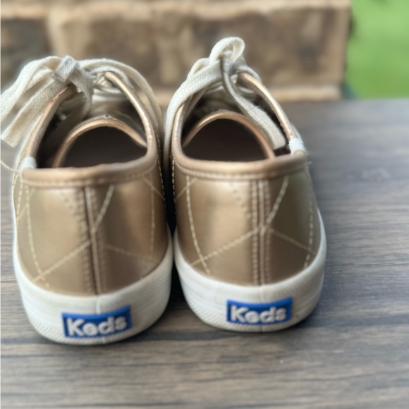 KEDS KICKSTART SNEAKERS - QUILTED METALLIC Gold Size 6.5 - Picture 4 of 9